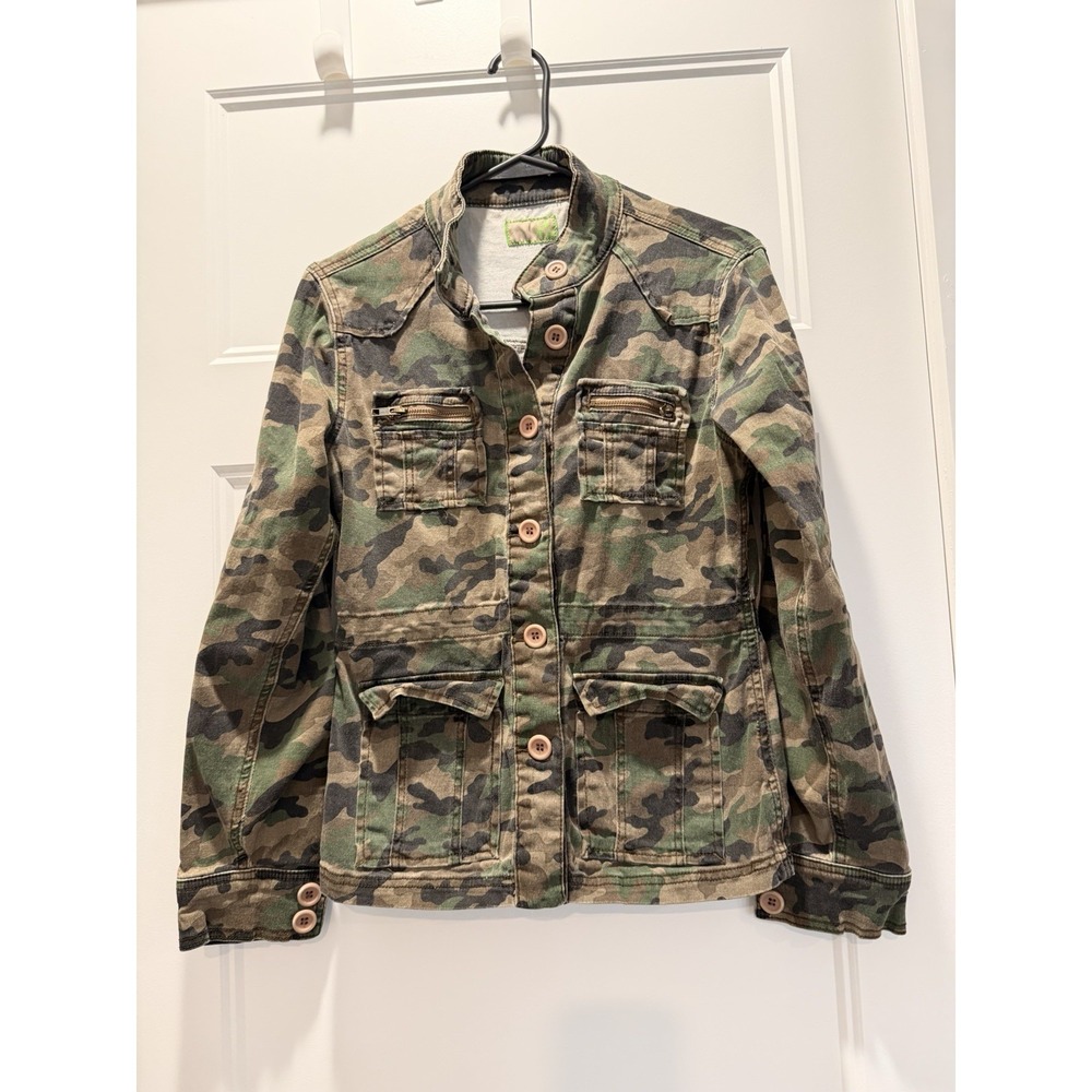 Reuse Camo Military Utility Jacket – Women's Small – Cotton‎ Twill Cargo Jacket